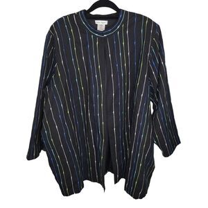 Ulla Popken embroidered black blazer jacket size 24/26